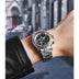 Men's Multifunctional Stainless Steel Colorful Crystals Waterproof Quartz Watch