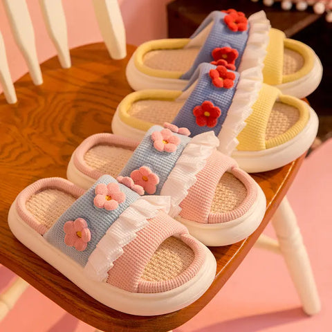 Women's Breathable Linen Slippers with Soft Anti-Skid Soles Mi tienda