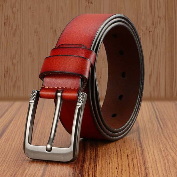 Men's Korean Style All-match Yellow Leather Trouser Belt