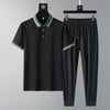 Summer Quick-drying Breathable Casual Long Pants Men's Polo Shirt Two-piece Suit