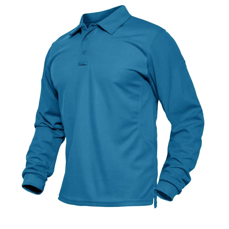 Fishing Shirt Men Solid Tagless Long Sleeve Tactical Tee Jersey Polo Shirt Mens Military Polo Shirt Men Pique Polo Douson Odeh