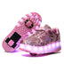 Two-Wheeled Heelys, Roller Shoes, USB Cable Charging Children's Luminous Shoes Douson Odeh