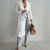 Women's Solid Color Half Sheer Long Sleeve Cardigan With Buttons & Belt - Lightweight Cover-Up For Summer