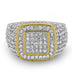 Gold-plated Micro Inlaid Zircon Ring Hip Hop Full Diamond Men's Ring