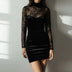 Elegant Sheath Banquet Evening Gown Long-Sleeve Dress