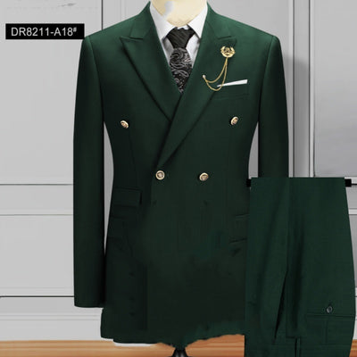 Plus Size Double Breasted Suit Men's Two-piece Suit