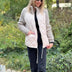 Stand Collar Cotton Jacket With Pockets Fashion Knitted Stitching Zipper Coat Winter Warm Tops For Women Douson Odeh