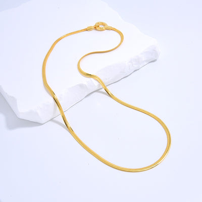 Fashion Retro Thin Flat Snake Bone Necklace