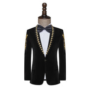 Art Examination Dress Velvet Black Suit Coat