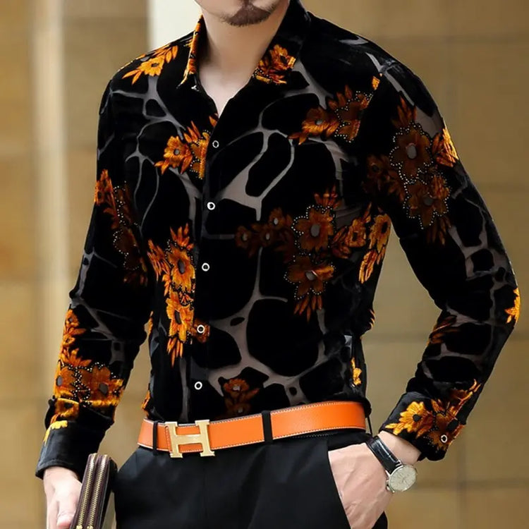 Long Sleeve Shirt Slim Fashion Men Douson Odeh