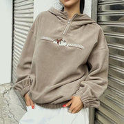 Women's Plush Hooded Zipper Sweatshirt Loose