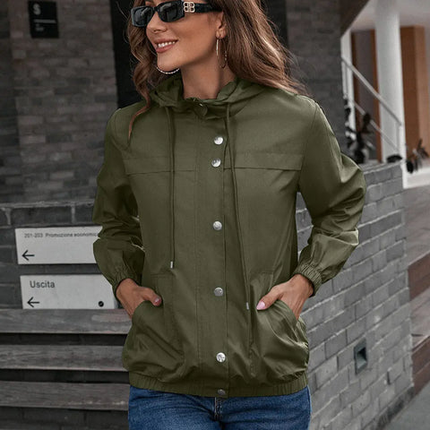 Hooded Raincoat Outdoor Sports Mountaineering Windbreaker Jacket Waterproof Coat Tops For Women Douson Odeh