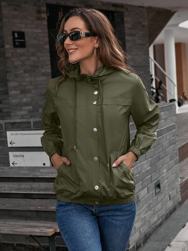 Hooded Raincoat Outdoor Sports Mountaineering Windbreaker Jacket Waterproof Coat Tops For Women