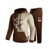 New Sports And Leisure Classic Plaid Hooded Long Sleeve Sweater Suit 2-piece Set
