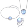 Colorful blue aurora gemstone necklace
