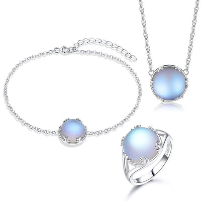 Colorful blue aurora gemstone necklace
