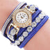 Relogio masculino Women Quartz Women PU Leather Rhinestone Watch Bracelet Watches Douson Odeh
