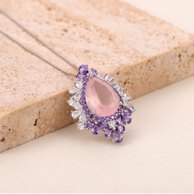 Women's All-match Natural Amethyst Pendant Necklace