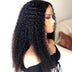 Density Long Kinky Curly Wig Lace Front Human Hair Fluffy