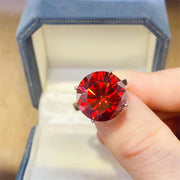 10 Karat Pigeon Blood Red Moissanite Ring European And American Micro-inlaid