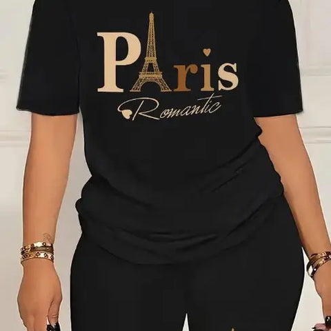 Printed Drop Shoulder T-Shirt Graphic Tees Women Tops Douson Odeh