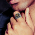 Fenrille Wolf Head Silver Inlaid Copper Ring