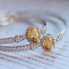 Citrine Silver Bracelet S925 Sterling Silver Inlaid Diamond