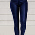 Pure Color PU Sexy Leather Pants Casual Feet Pants Women