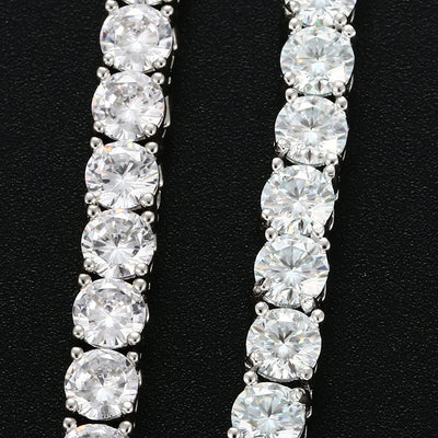 Moissanite 925 Sterling Silver Hip Hop Single Row Men's Necklace