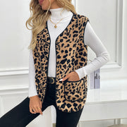 Leopard Print Cardigan Outerwear Top