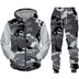 Men's Camouflage Print Zipper Hoodie Pants Set Douson Odeh
