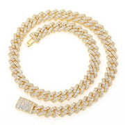 Hip Hop Square Circle Mixed Inlay 10mm Diamond Cuban Necklace