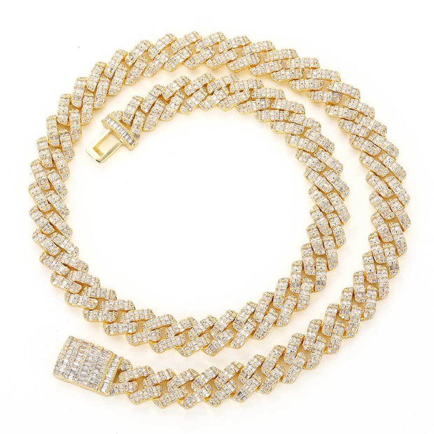 Hip Hop Square Circle Mixed Inlay 10mm Diamond Cuban Necklace