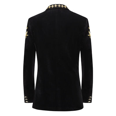 Art Examination Dress Velvet Black Suit Coat