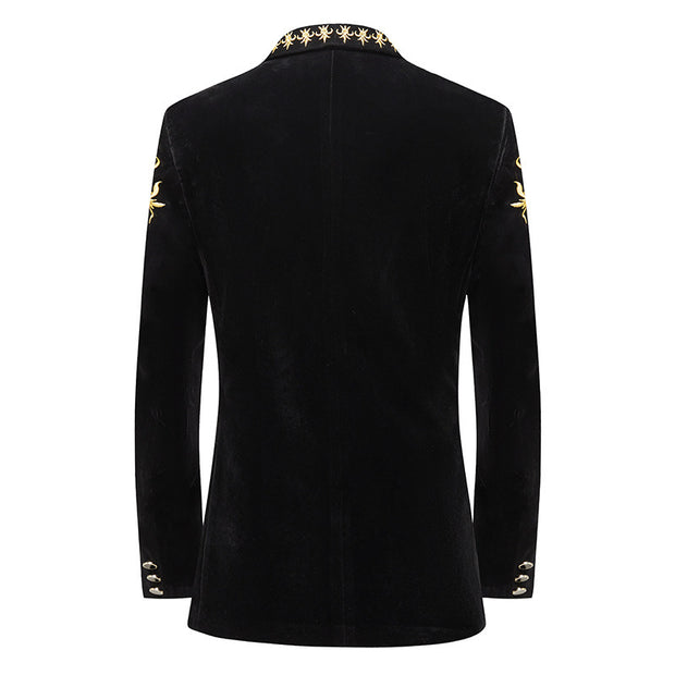 Art Examination Dress Velvet Black Suit Coat