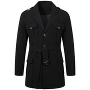 Men's Hunting Clothes Medium Length Men's Casual Suit Trench Coat