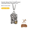 Viking Luen Letter Hammered Pendant Compass Silver Necklace