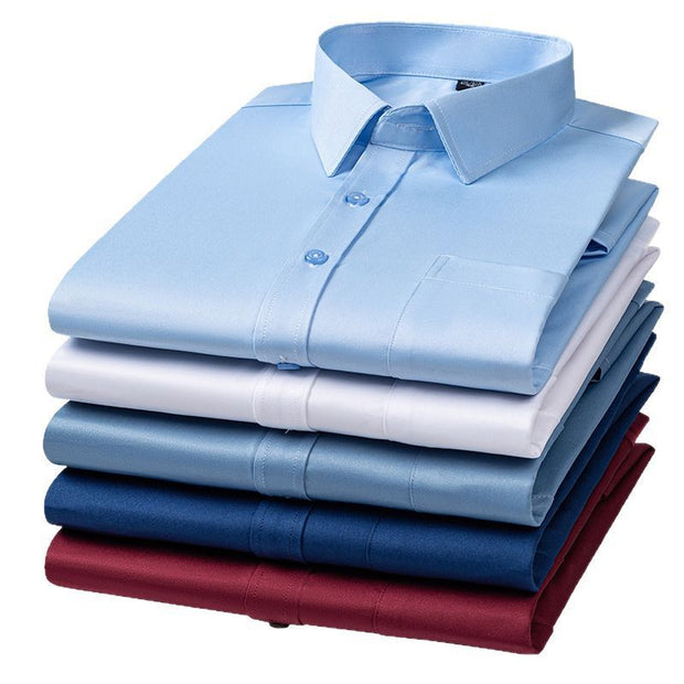 Fashion High Elastic Ice Silk Men's Short Sleeve Shirt