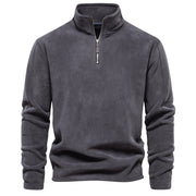 Men's Autumn And Winter New Stand Collar Half Zip Long-sleeved Sweater