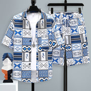 Men's Short-sleeved Suit Youth Student Leisure Sports Cool Shorts Two-piece Set