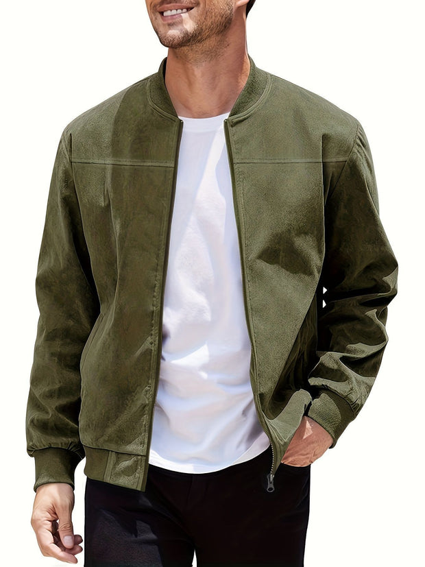 Men's Casual Plus Size Suede Zipper Men's Jacket