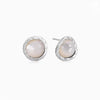 White Moonlight Mother-of-Pearl Niche Design Advanced Versatile Silver Earrings