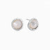 White Moonlight Mother-of-Pearl Niche Design Advanced Versatile Silver Earrings