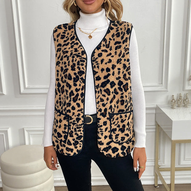 Leopard Print Cardigan Outerwear Top
