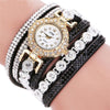Relogio masculino Women Quartz Women PU Leather Rhinestone Watch Bracelet Watches