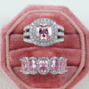 Egg-shaped Full Circle Micro Inlaid Zircon Ring Set