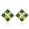 Korean Style S925 Pt950 Gold Plated Geometric Moissanite Stud Earrings