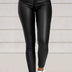 Pure Color PU Sexy Leather Pants Casual Feet Pants Women