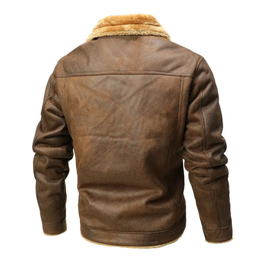 Men's Autumn And Winter New Fur Korean Lapel Slim Fit Warm Coat Douson Odeh