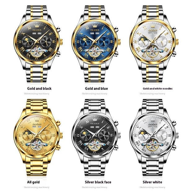 Men's Business Waterproof Simple Multi-functional Mechanical Watch